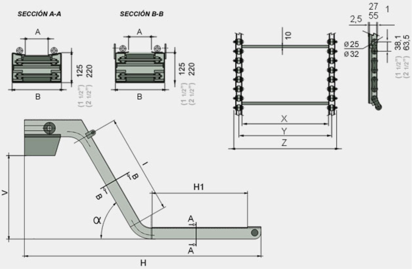Trasportatore 1 1/2” & 2 1/2”